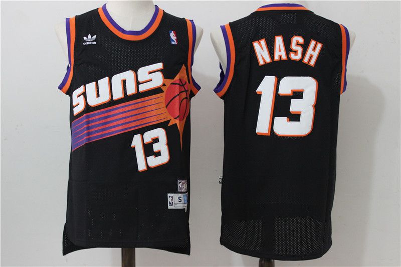 Men Phoenix Suns 13 Nash Black Adidas NBA Jerseys